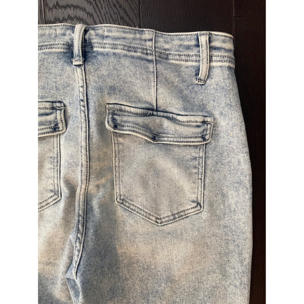 Risen Jeans Acid Wash Denim Joggers Light Blue Utility Pants RDP5652 Size 11 30 - Picture 8 of 8